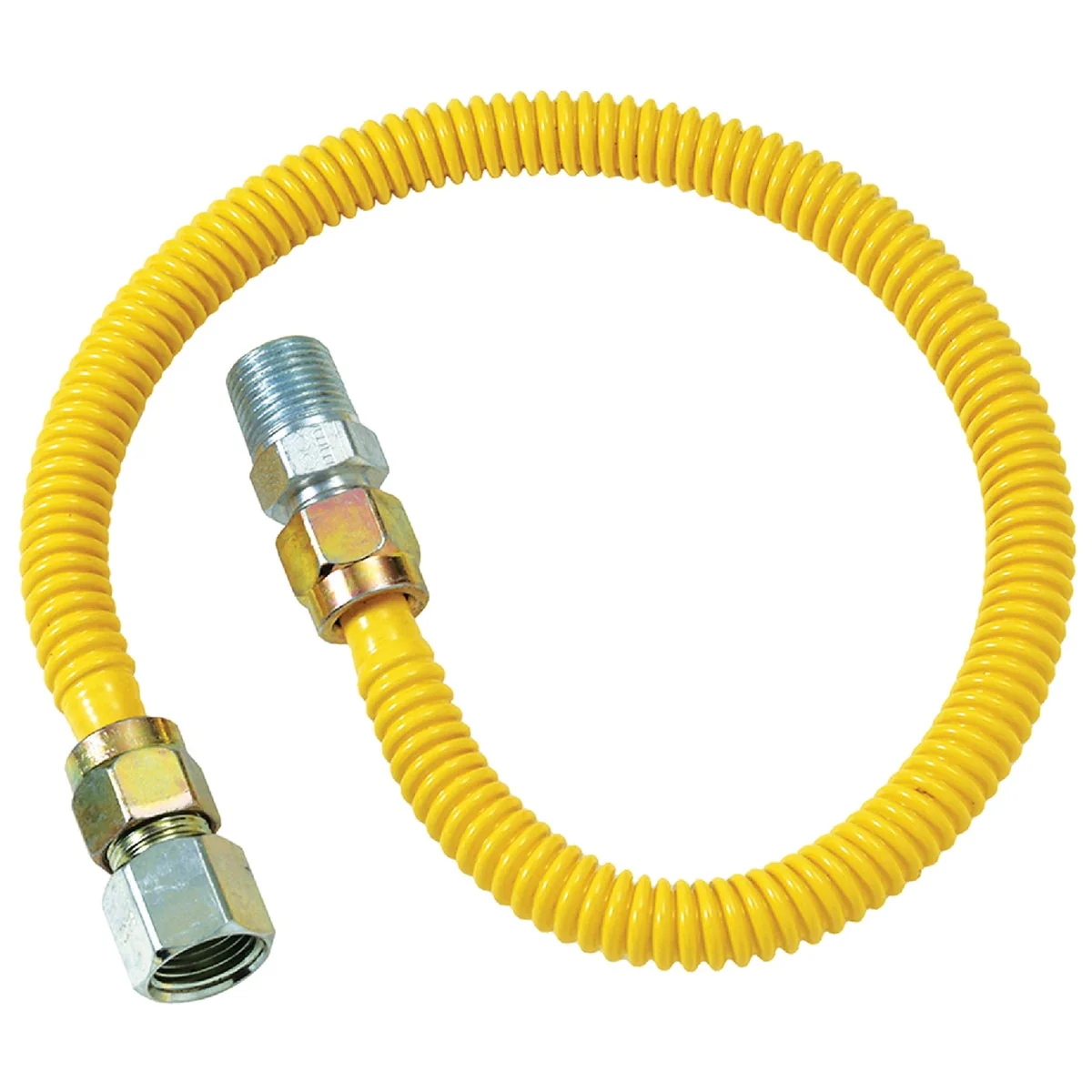 Premium Dormont 1 2 In. OD x 48 In. Coated Stainless Steel Gas Connector 1 2 In. FIP x 1 2 In. MIP Tapped 3 8 In. FIP Exceptional