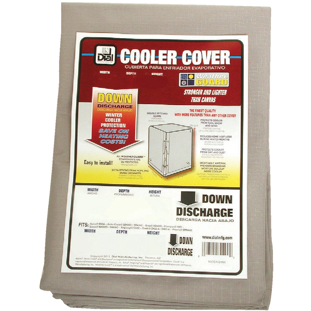 Selected Dial 40 In. W x 40 In. D x 43 In. H Polyester Evaporative Cooler Cover Down Discharge High-Quality