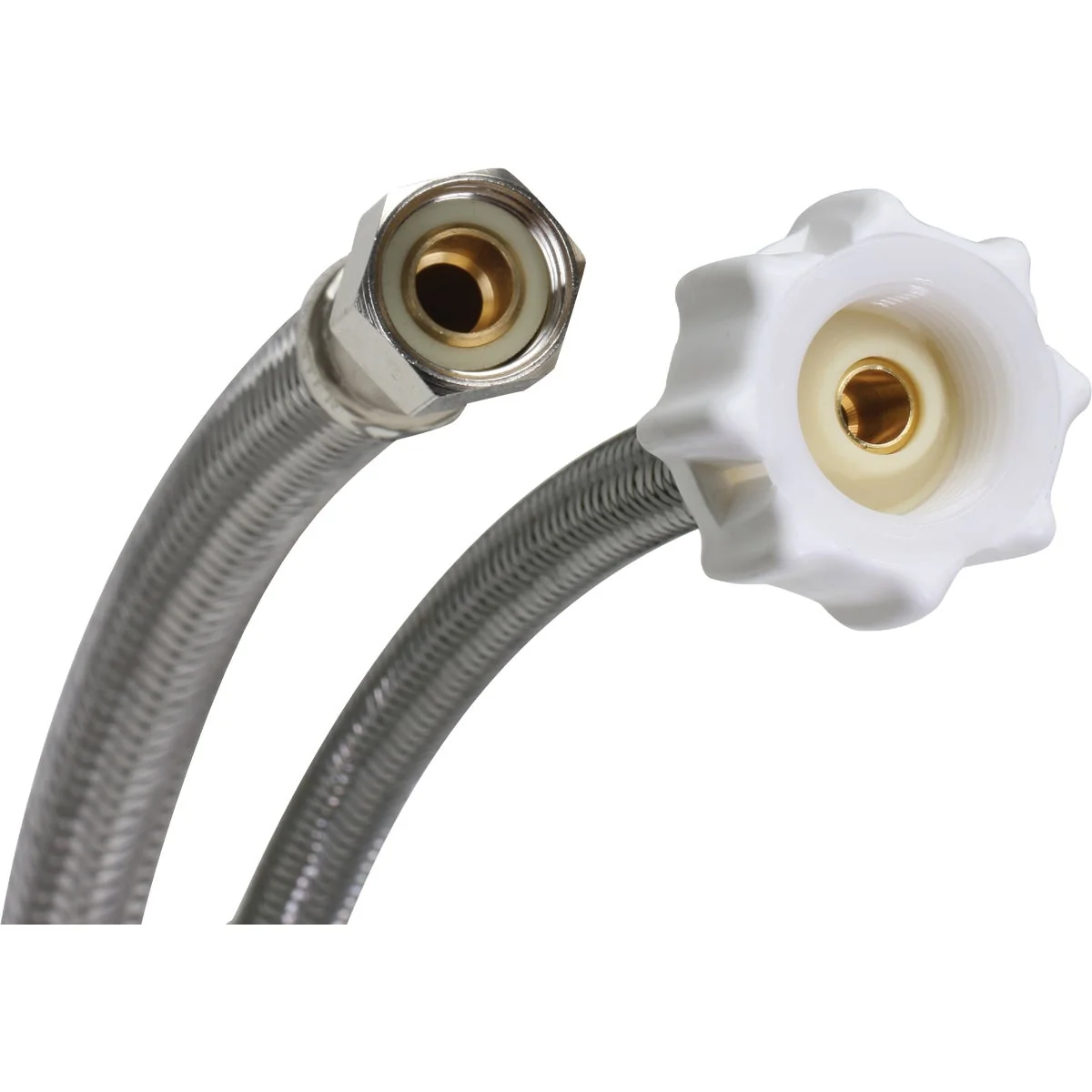 Environmentally Friendly Fluidmaster Click Seal 3 8 In. Comp x 7 8 In. Ballcock x 12 In. L Braided Stainless Steel Toilet Connector Green
