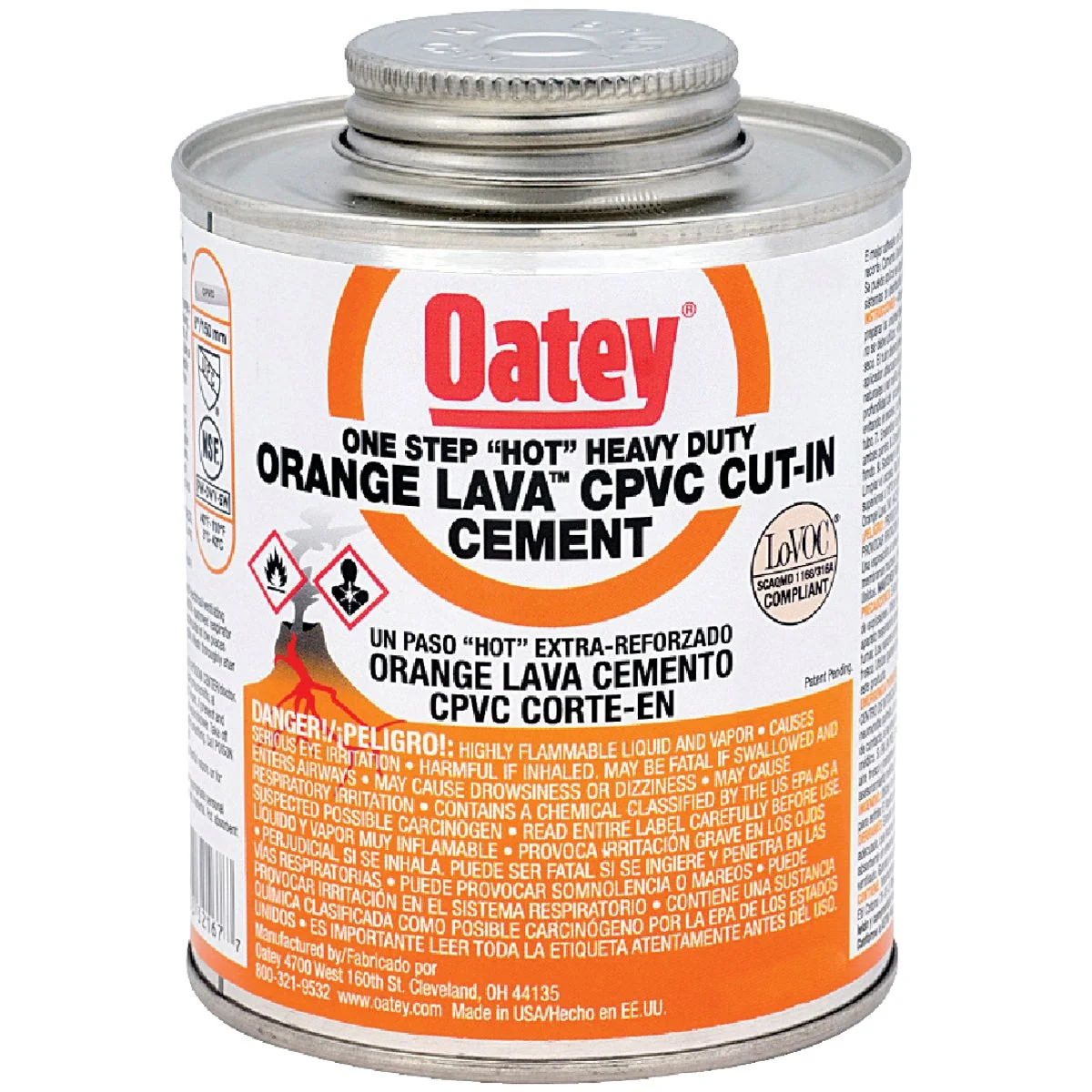 Fine Crafted Oatey 8 Oz. Orange Lava One-Stop Hot Heavy-Duty CPVC Cement Original