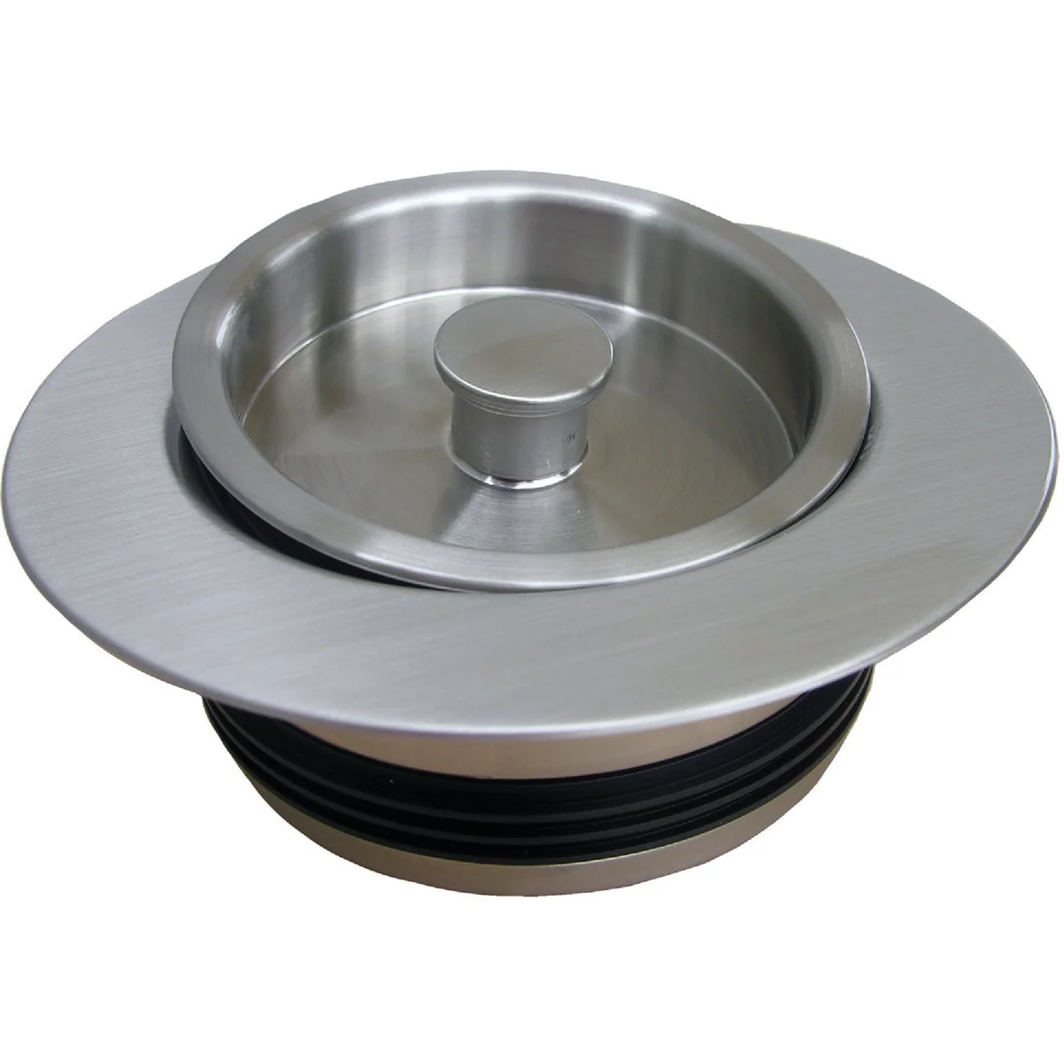 Clean Lasco Satin Nickel PVC Disposer Flange and Stopper World-Class