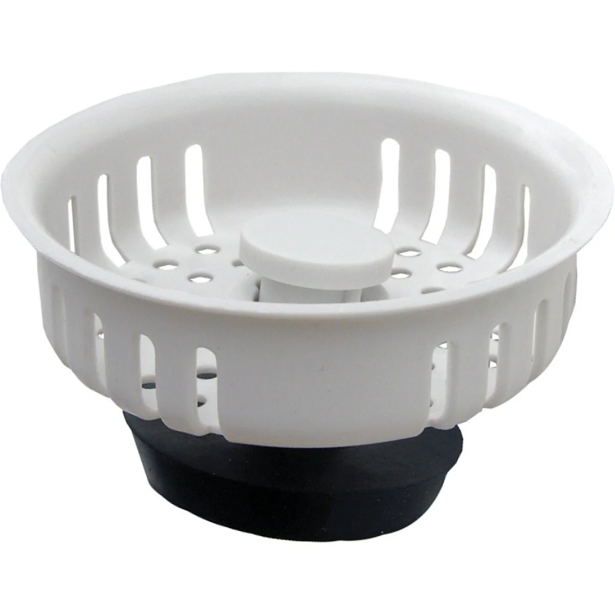 Unique Lasco 3-3 8 In. White Duo Basket Strainer Stopper Long-Lasting