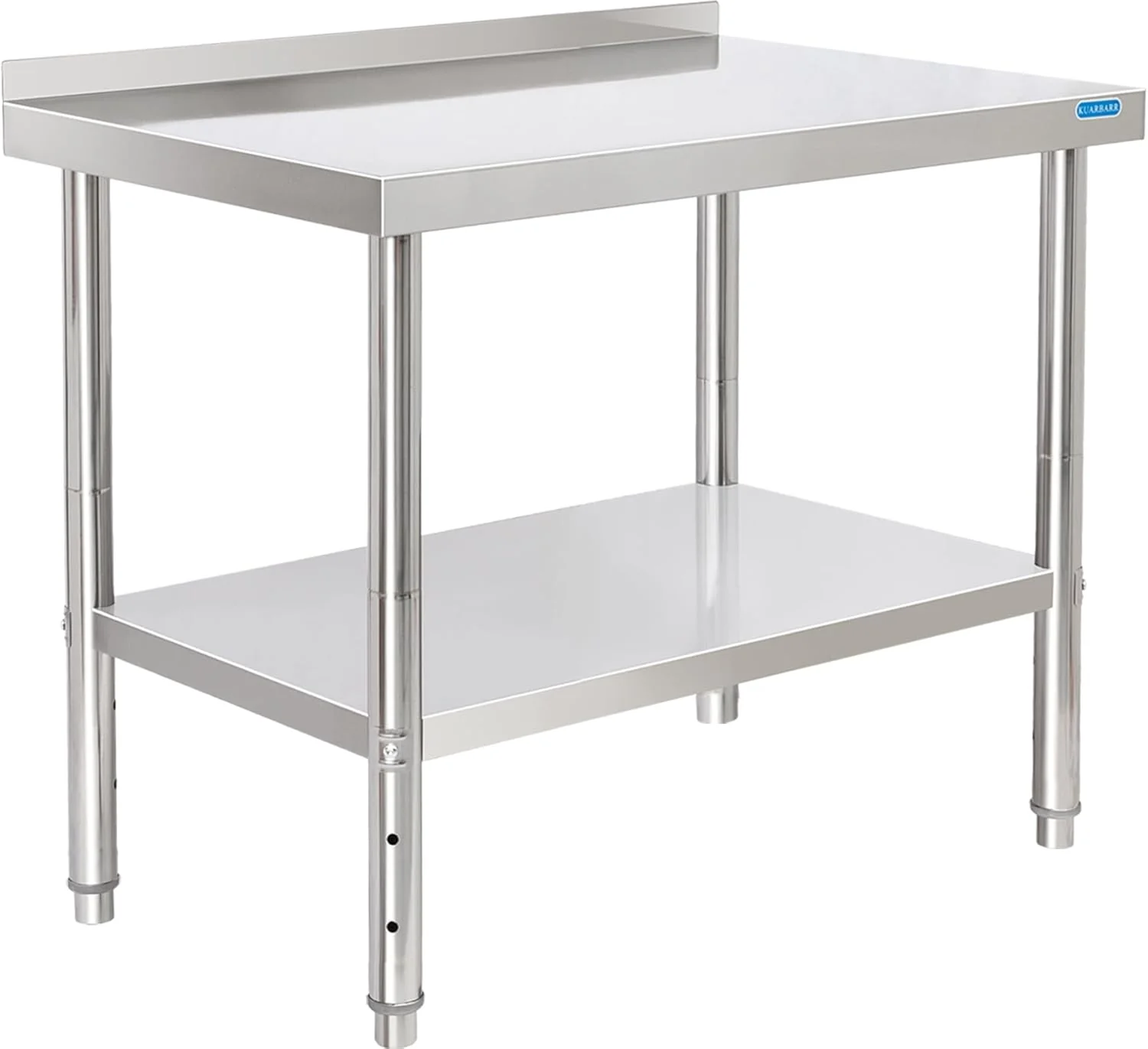Excellent Stainless Steel Table for Prep Work with Backsplash 24 x 36 Inches NSF Metal Commercial Kitchen Adjustable Under Shelf Worktable for Restaurant Home Outdoor Smooth