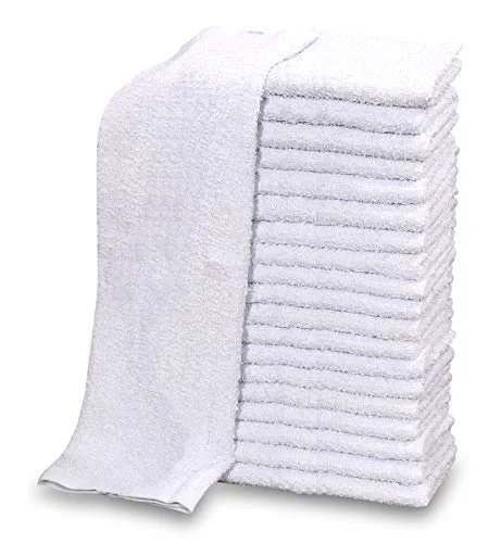 Crafted 60 PC New Cotton Blend White Restaurant Bar Mops Kitchen Towels 28oz 60 Count Next-Generation