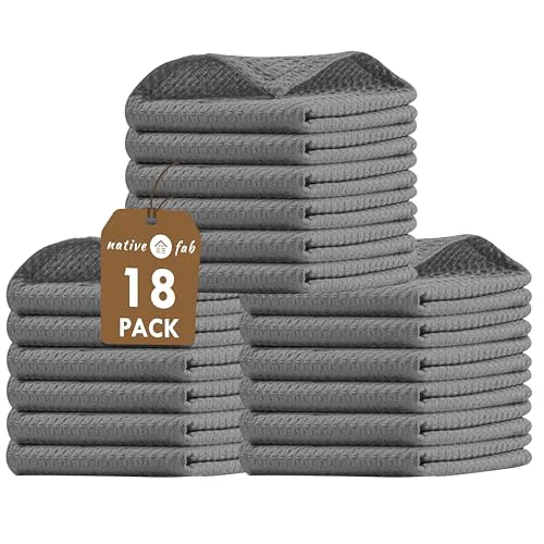 User-Friendly Waffle 18 Pack Dish Cloths Set 18 Count Minimalist