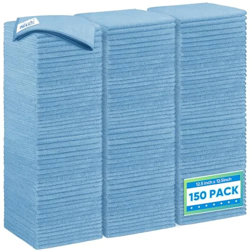 Powerful Blue Microfiber Cleaning Cloth 150 Pack 150 Count Relaxed