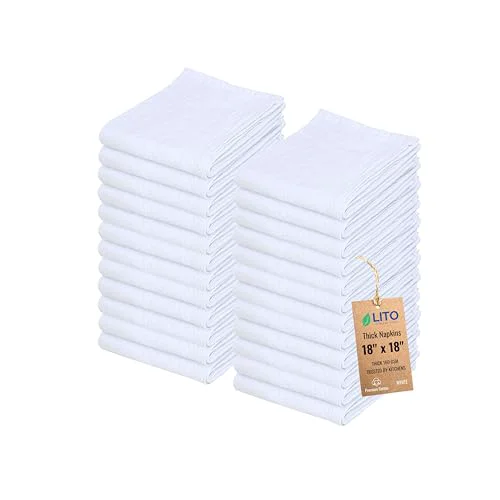 Long-Lasting Thick Cotton Napkins 24 Count Official