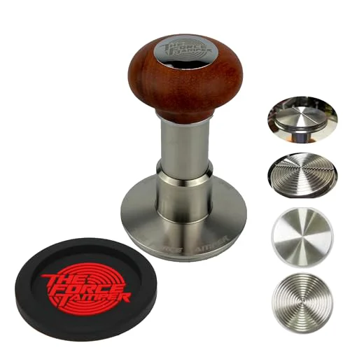 Soft 58.35mm Duo Dis Set Reddish Brown Wooden Jellyfish Handle Coffee Tamper Safe