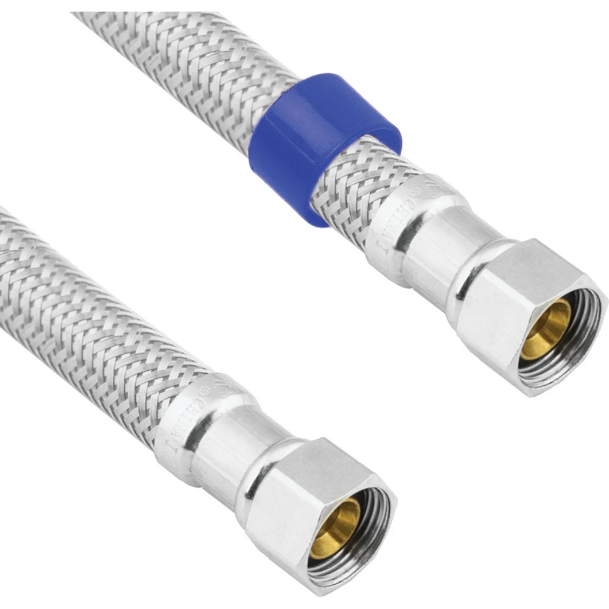 Elite Lasco 3 8 In.C x 3 8 In.C x 48 In. L Braided Stainless Steel Flex Line Appliance Water Connector Relaxed