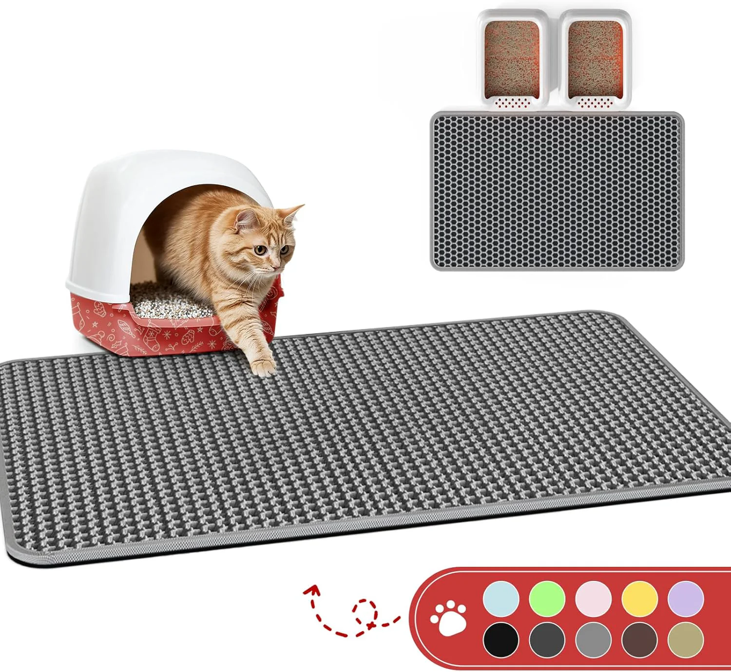 Contemporary Large Cat Litter Mat 46 x35 – Waterproof Non-Slip Easy to Clean🐾 Large Cat Litter Mat 46 ×35 Powerful
