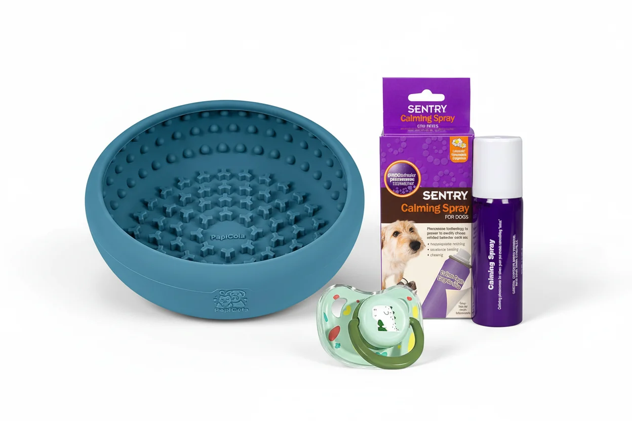 Relaxed Calm Dog Kit – Lick Bowl Chew Toy Calming Spray Premium