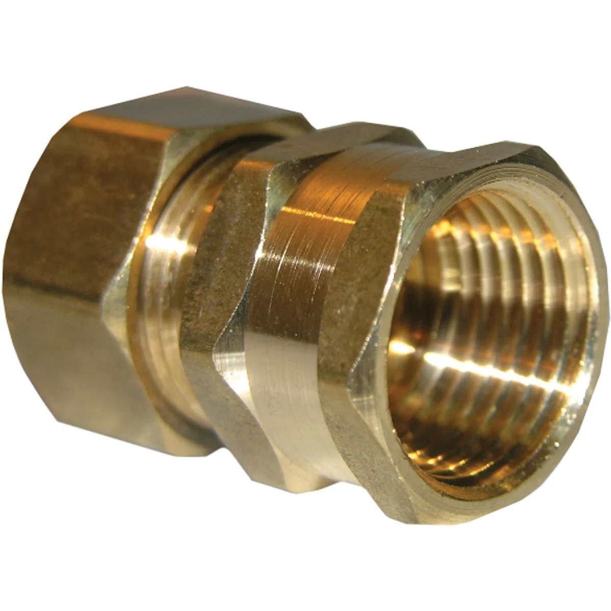 Enhanced Lasco 5 8 In. C x 1 2 In. FPT Brass Compression Adapter Excellent