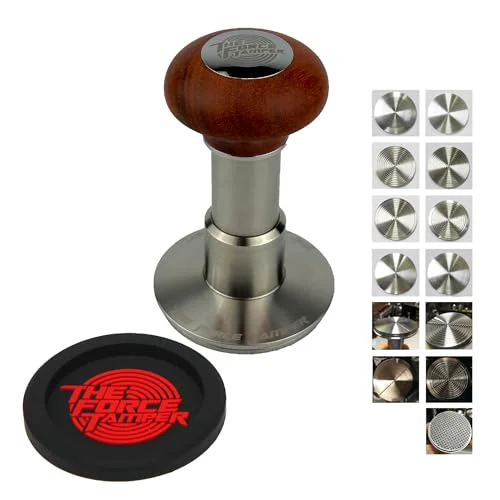 Safe 58.50mm Full Set Reddish Brown Wooden Jellyfish Handle Coffee Tamper High-Quality