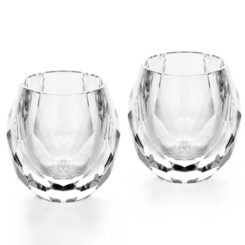 Next-Generation Crystal Whiskey Glasses Set of 2 Handcrafted Old Fashioned Glasses 2 Count Sustainable
