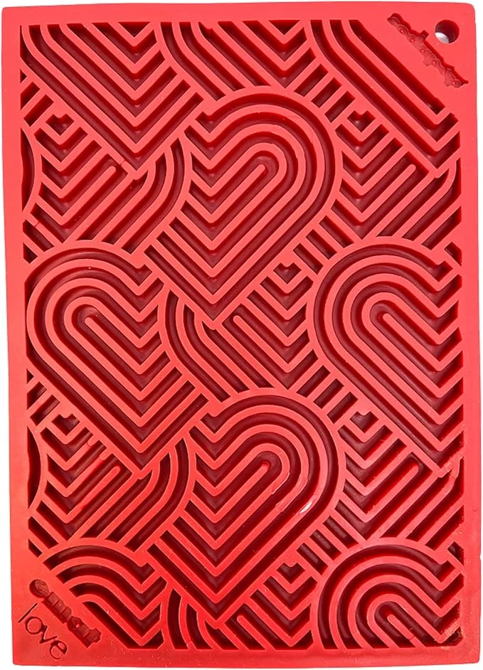 Versatile SodaPup Love eMat – Durable Lick Mat Feeder Made in USA from Non-Toxic Pet-Safe Food Safe Rubber for Mental Stimulation Avoiding Overfeeding Fresh Breath Digestive Health Calming MoreAbout ThisOverview Long-Lasting