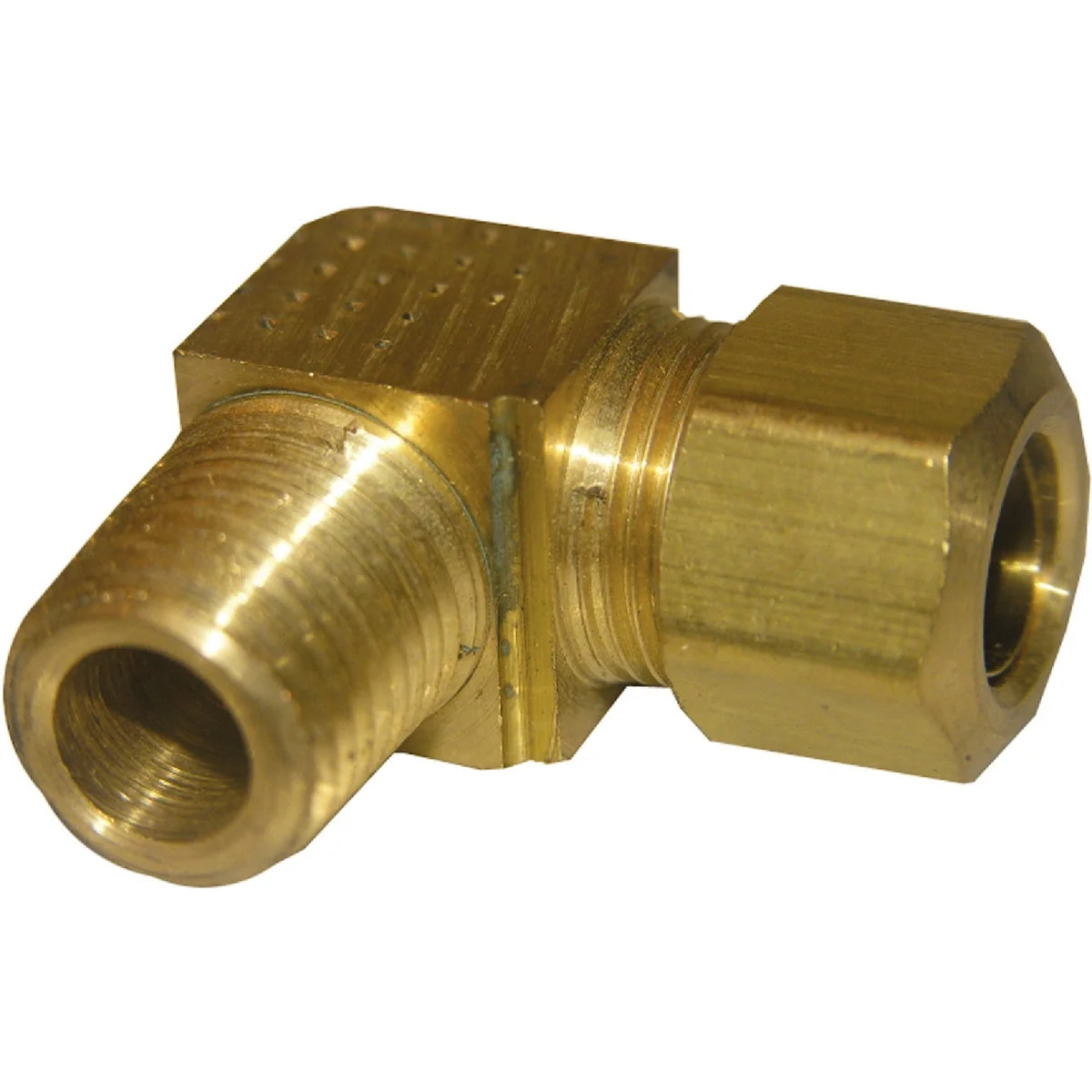 Authentic Lasco 3 8 In. C x 1 4 In. MPT 90 Deg. Compression Brass Elbow 1 4 Bend Effective