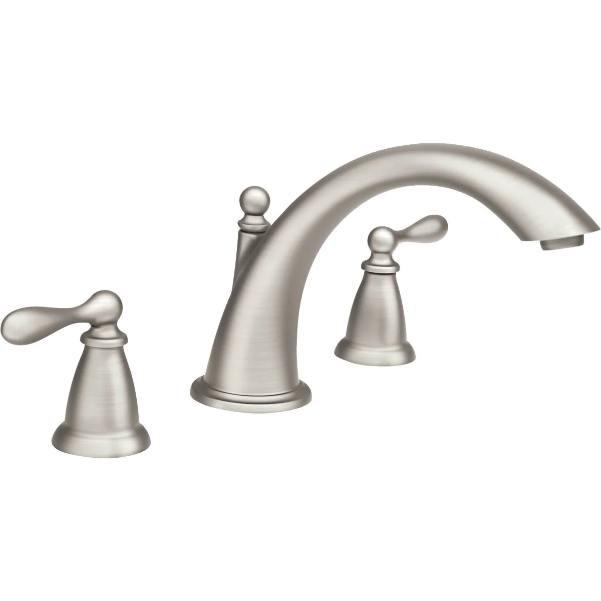 High-Quality Moen Caldwell Roman Brushed Nickel 2-Handle Lever Bathtub Faucet World-Class