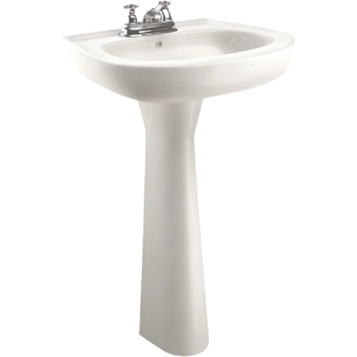 Pure Cato Jazmin White Vitreous China Pedestal Sink with 4 In. Faucet Centers Breathable