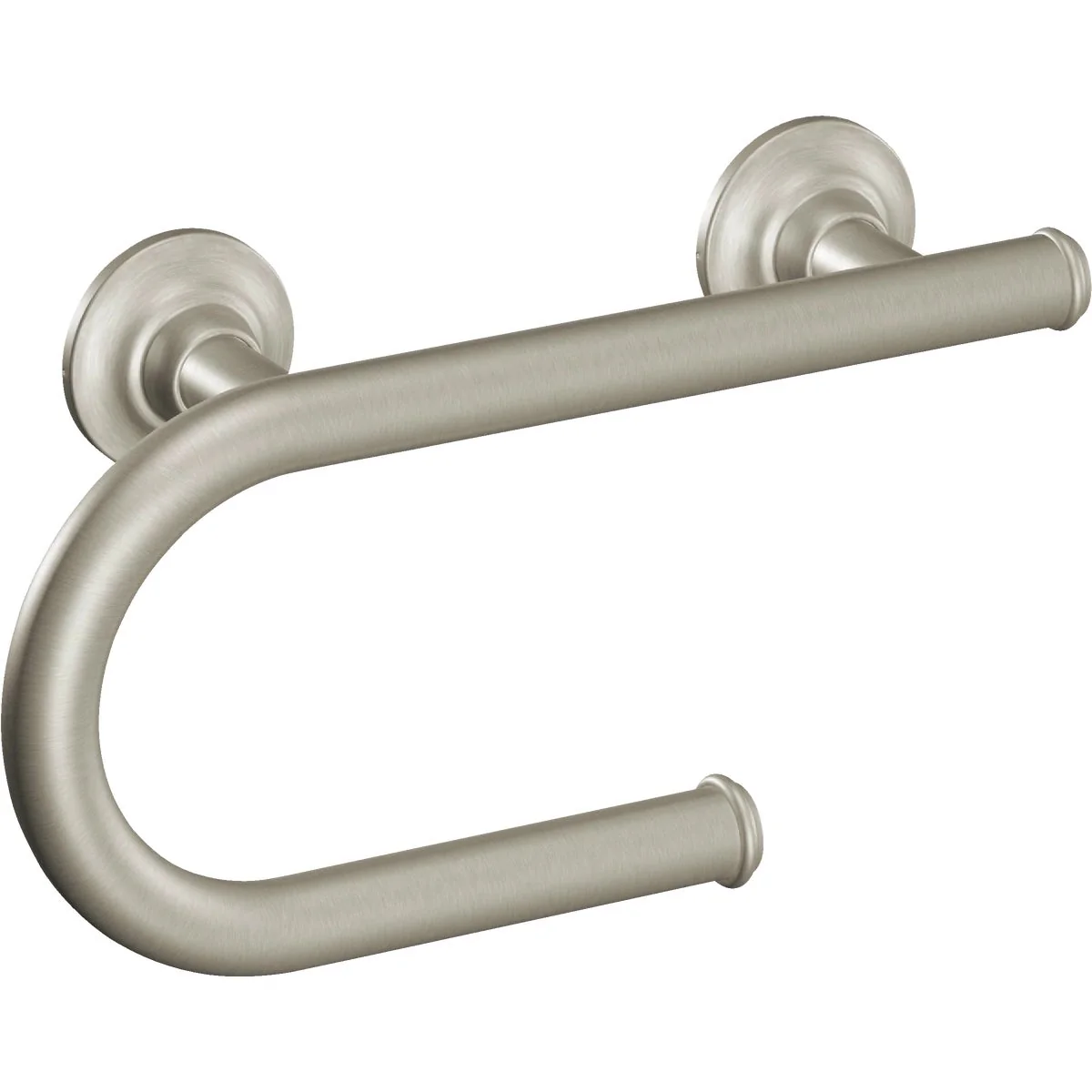 Luxury Moen 8 In. L x 1 In. Dia. Brushed Nickel Grab Bar with Paper Holder Sophisticated