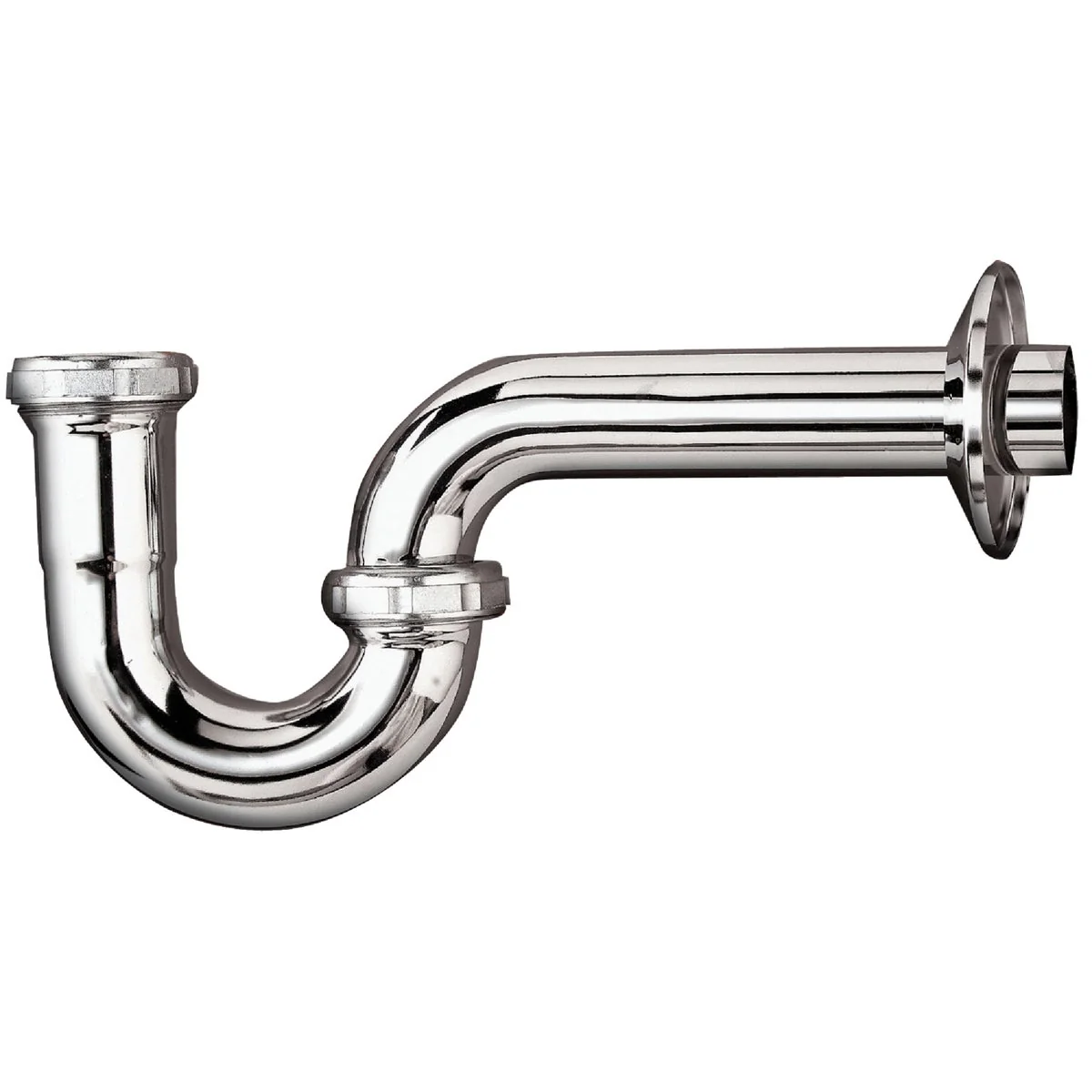 Elegant Do it 1-1 4 In. x 1-1 4 In. Chrome-Plated 17 Gauge Brass P-Trap Contemporary