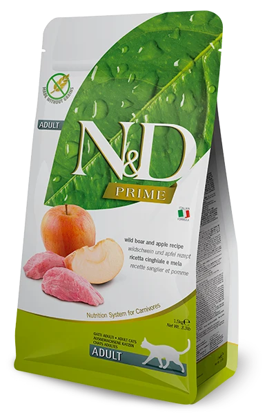 Easy-to-Use FARMINA N D DRY CAT FOOD WILD BOAR APPLE 3.3 LBS Fashionable
