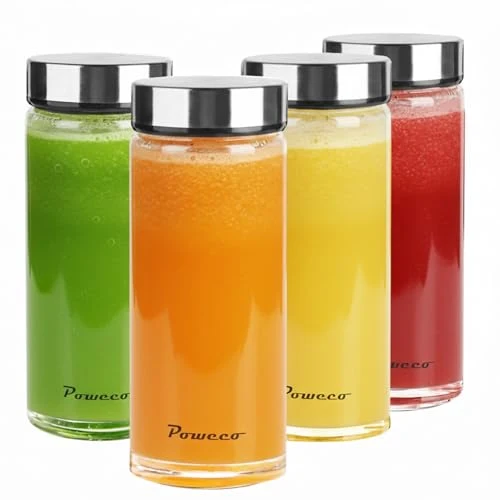 Excellent Glass Juice Bottles 4 Pack 16 oz 4 Count Solid