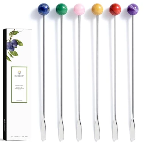 Healthy 6 Pcs 7.5'' Metal Stir Sticks Soft
