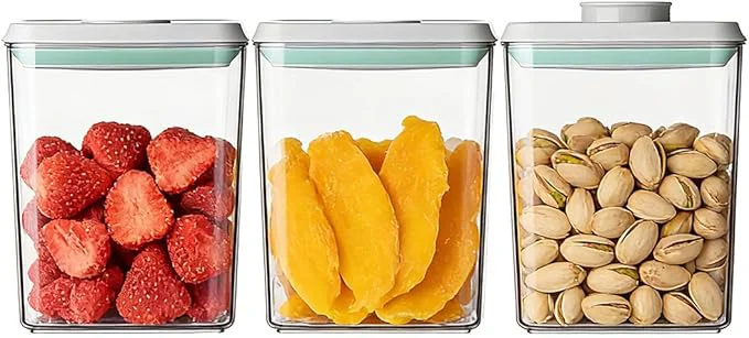 Sustainable Airtight Food Storage with One-Touch Lid 3 × 1.27 QT 1.2 L Stackable Durable PET for Sugar Grains Coffee Beans and Baking Pantry OrganizationAbout ThisOverview Traditional