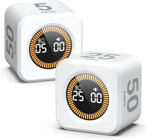Versatile 2 Pack KADAMS Pomodoro Cube Timer Productivity Visual Timer 2 Count World-Class