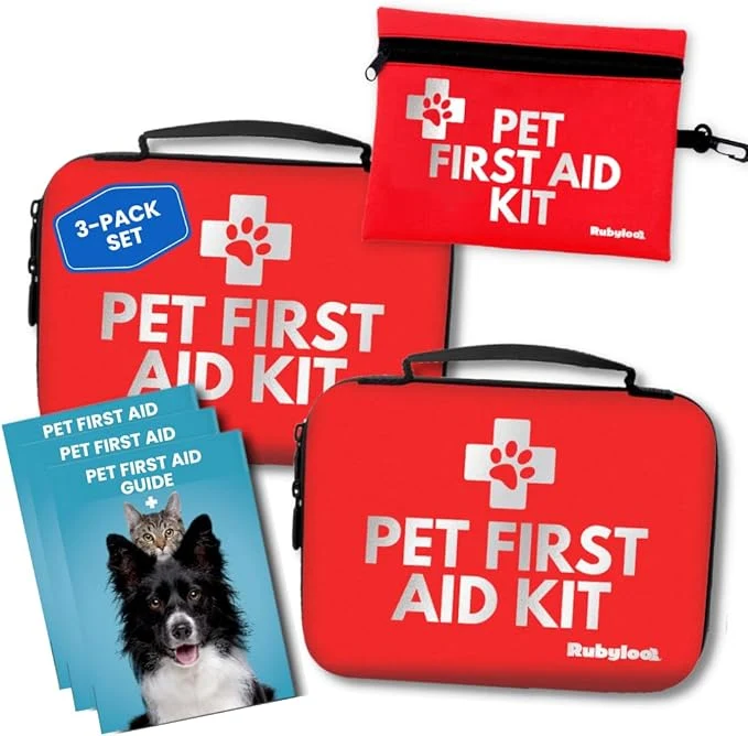 Relaxed Dog First Aid Kit 3-Pack – 2 Hard-Sided 1 Compact Travel Pet First Aid Kits – Vet- Emergency Supplies with First Aid Guide Tick Remover Thermal Blanket for Hiking Camping Car RVAbout ThisOverview Consistent