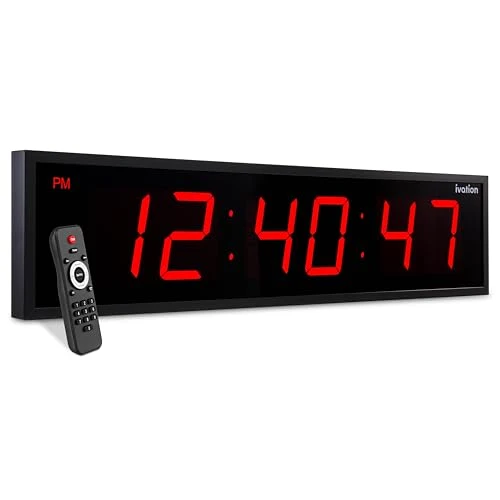 Modern Oversized Digital Wall Clock with Large LED Display Timer Pure