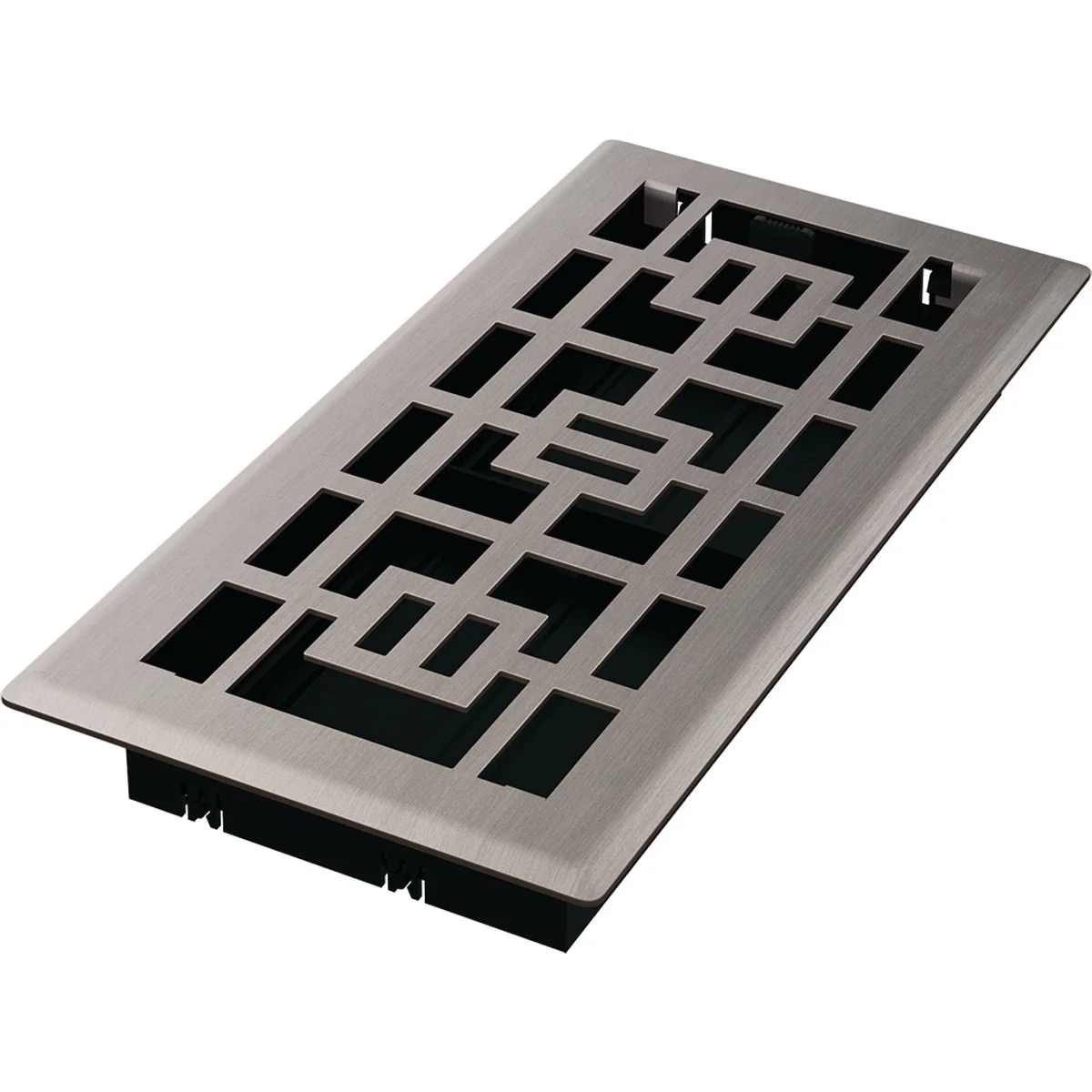 Expertly Made Imperial Tokyo 4 In. x 10 In. Brushed Nickel Steel Floor Register Verified