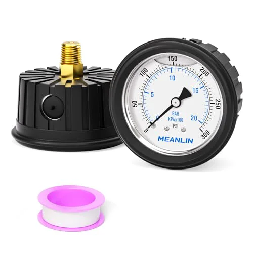 Smooth 0 300Psi Stainless Steel Liquid Filled Pressure Gauge 1 Elegant