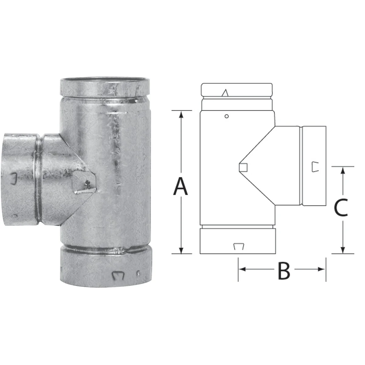 Authentic SELKIRK RV 3 In. x 6-5 8 In. x 4-1 4 In. Gas Vent Tee Pure