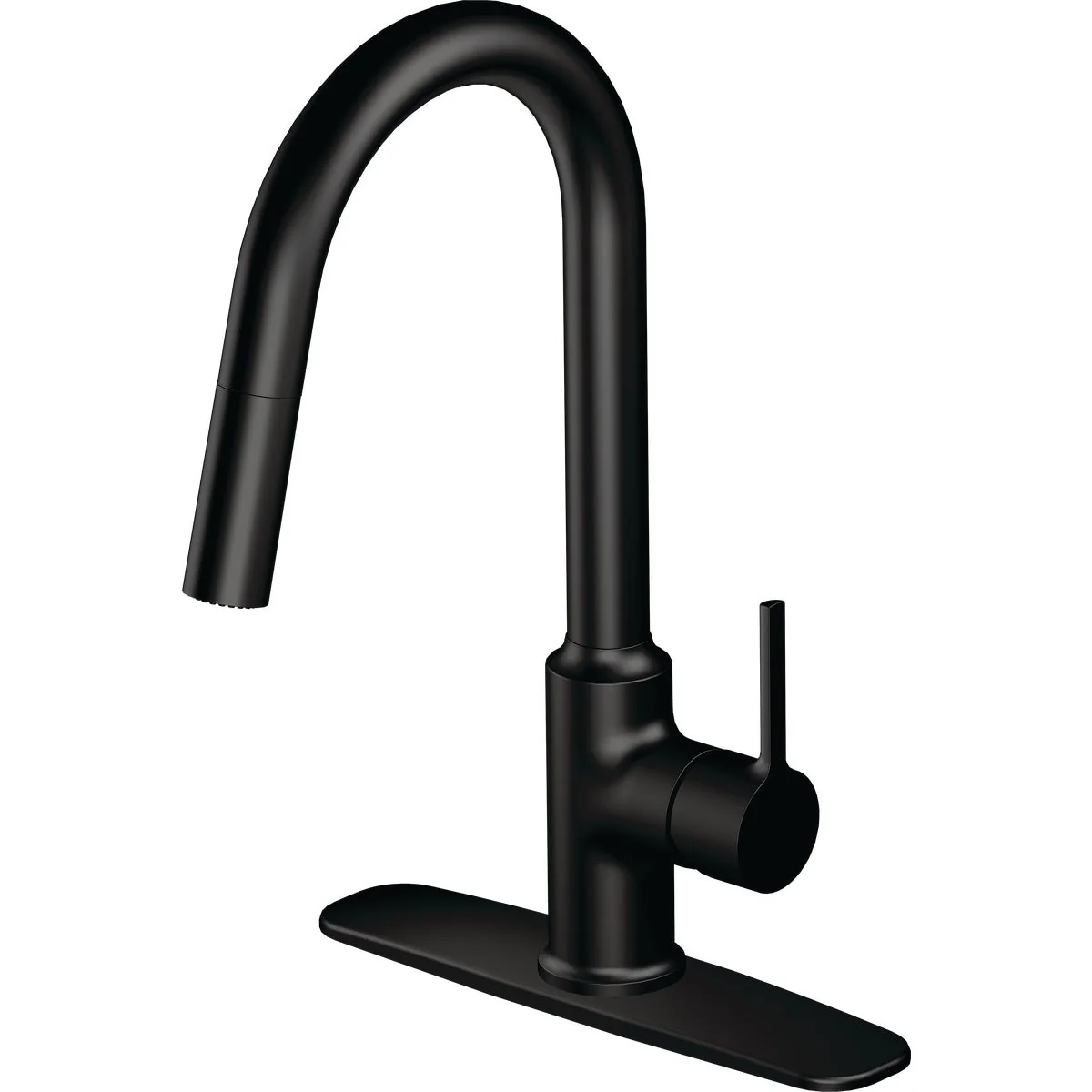 Artisan Home Impressions Contemporary Builder Single Handle Lever Pull-Down Kitchen Faucet Matte Black Sustainable