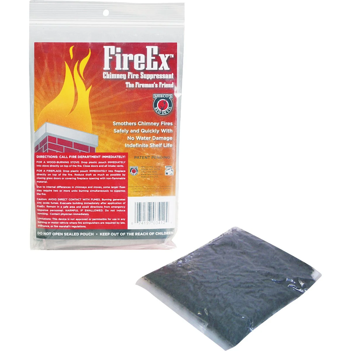 Quality Meeco's Red Devil FireEx Chimney Fire Suppressant Long-Lasting