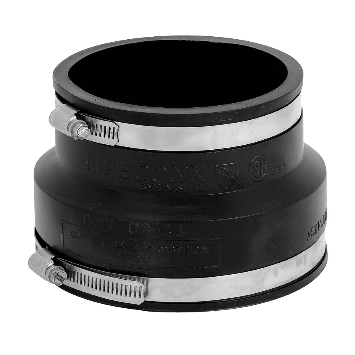 Fine Fernco 4 In. x 4 In. Clay to Cast Iron or Plastic Reducing PVC Coupling Official