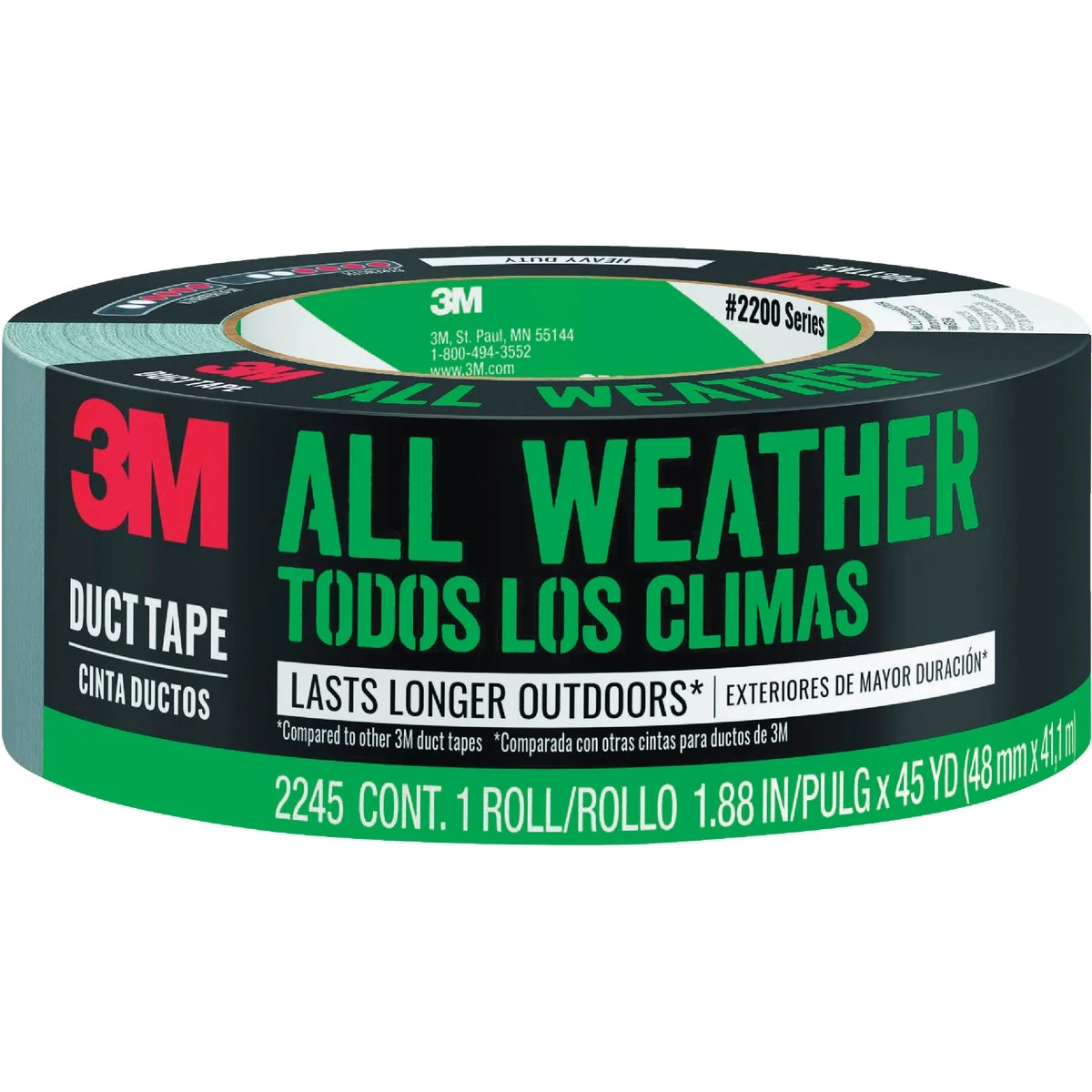 Optimized Scotch Tough 1.88 In. x 45 Yd. All-Weather Duct Tape Silver User-Friendly