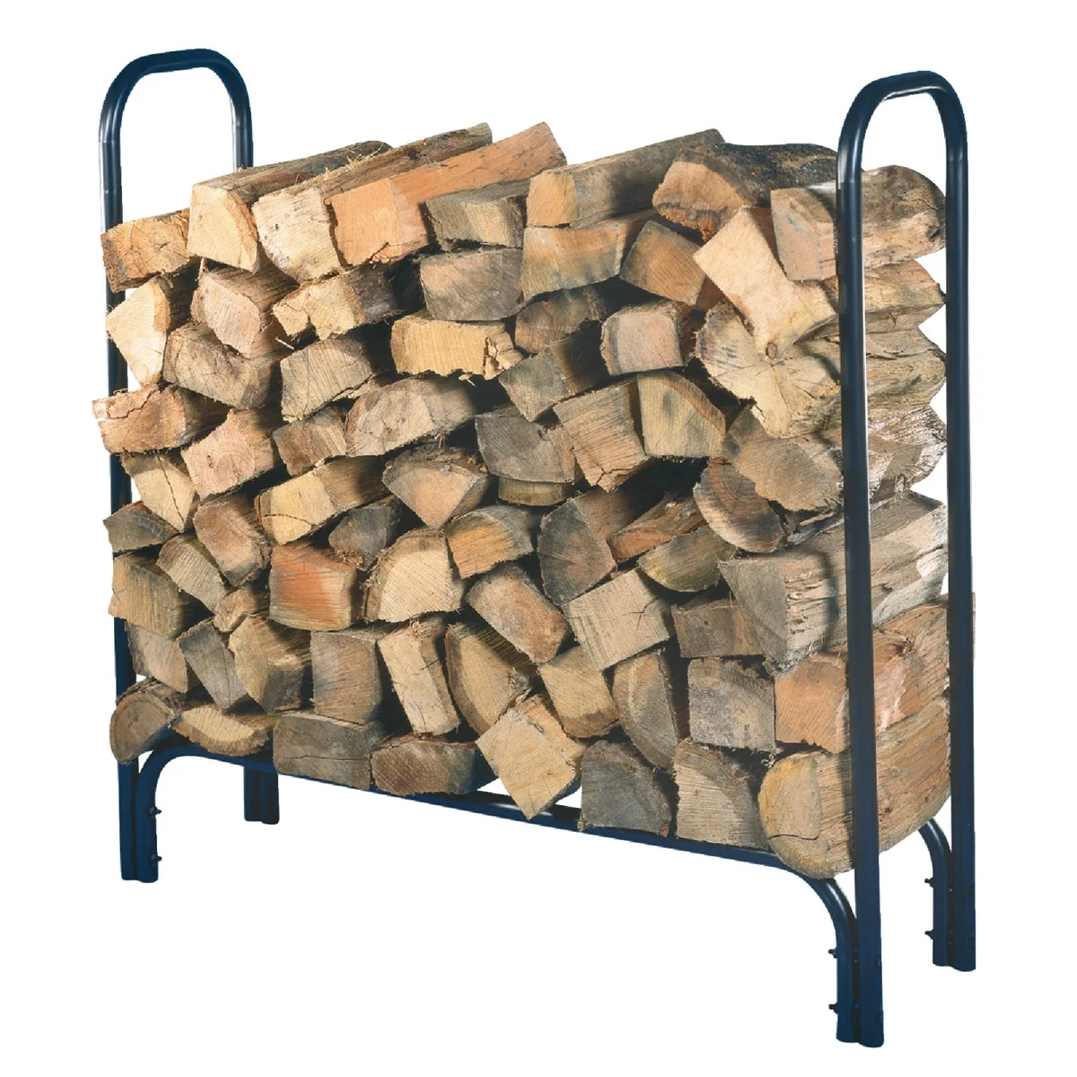 Trendy Home Impressions 4 Ft. Black Tubular Log Rack Comfortable