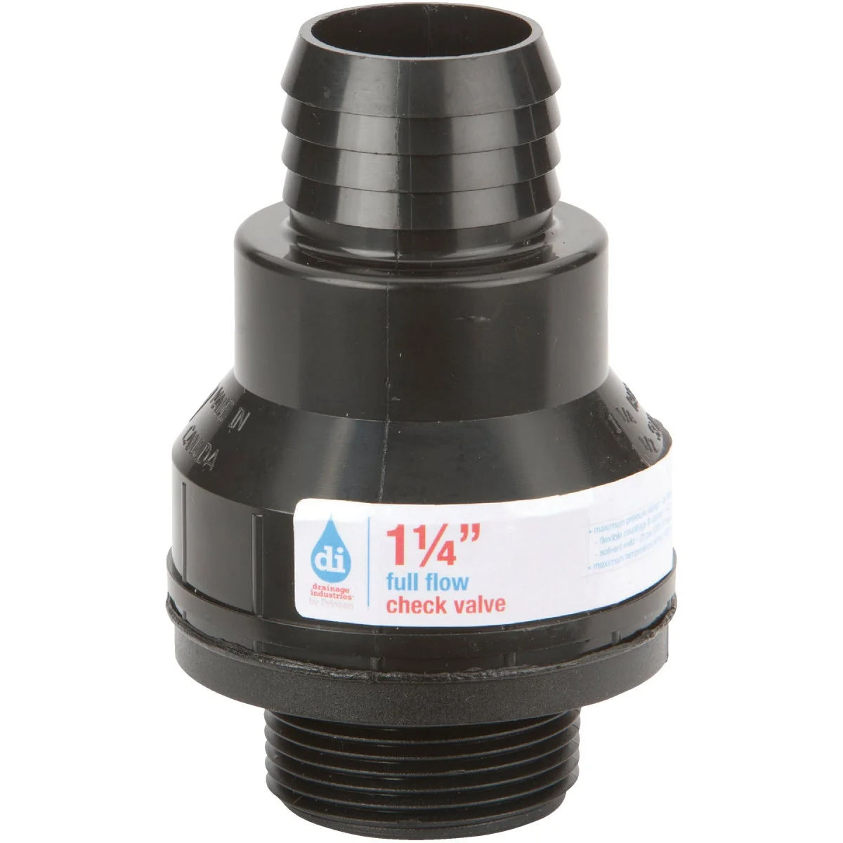 Versatile Drainage Industries 1-1 4 In. ABS Thermoplastic Full-Flow Sump Pump Check Valve Authentic