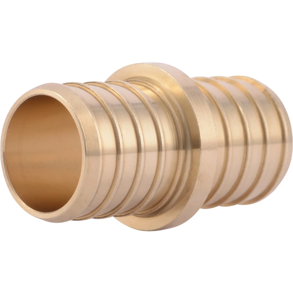 Safe SharkBite Lead- Insert 1 In. Barb x 1 In. Barb Brass PEX Coupling Reliable
