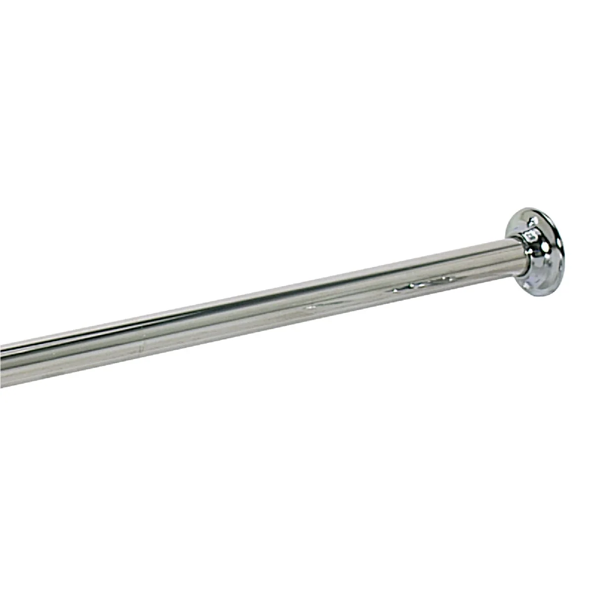 Optimized Jones Stephens Straight 60 In. Fixed Shower Rod with Flanges in Chrome Quality