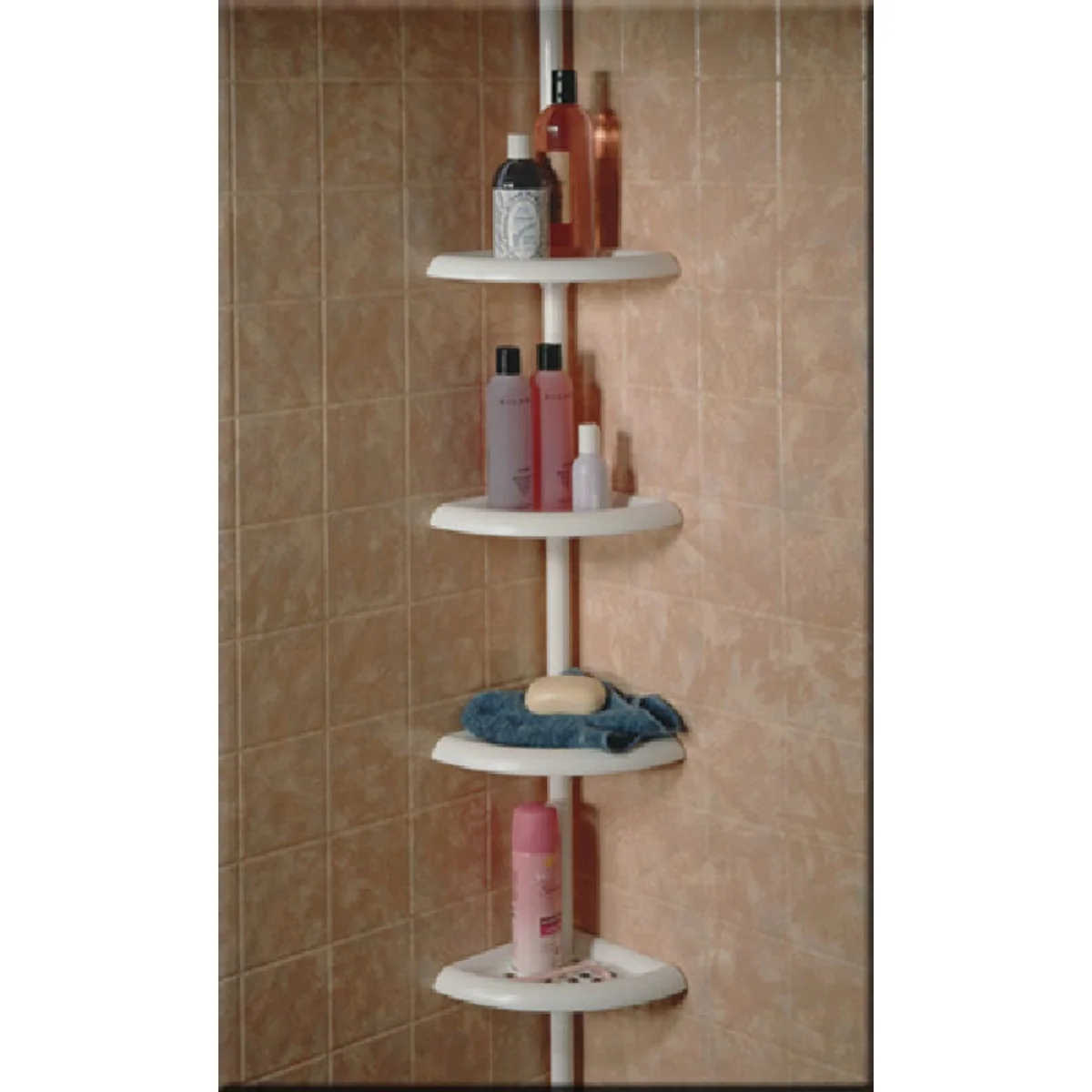 Top-Quality Zenith Zenna Home Plastic 12 In. x 97 In. Shower Caddy Relaxed