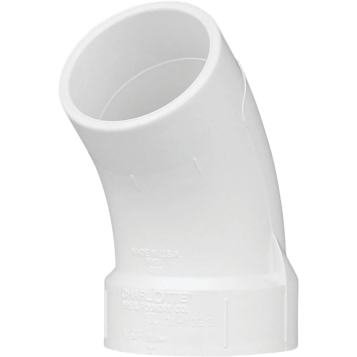 Premium Charlotte Pipe 2 In. Schedule 40 45 Deg. DWV PVC Street Elbow 1 8 Bend Optimized