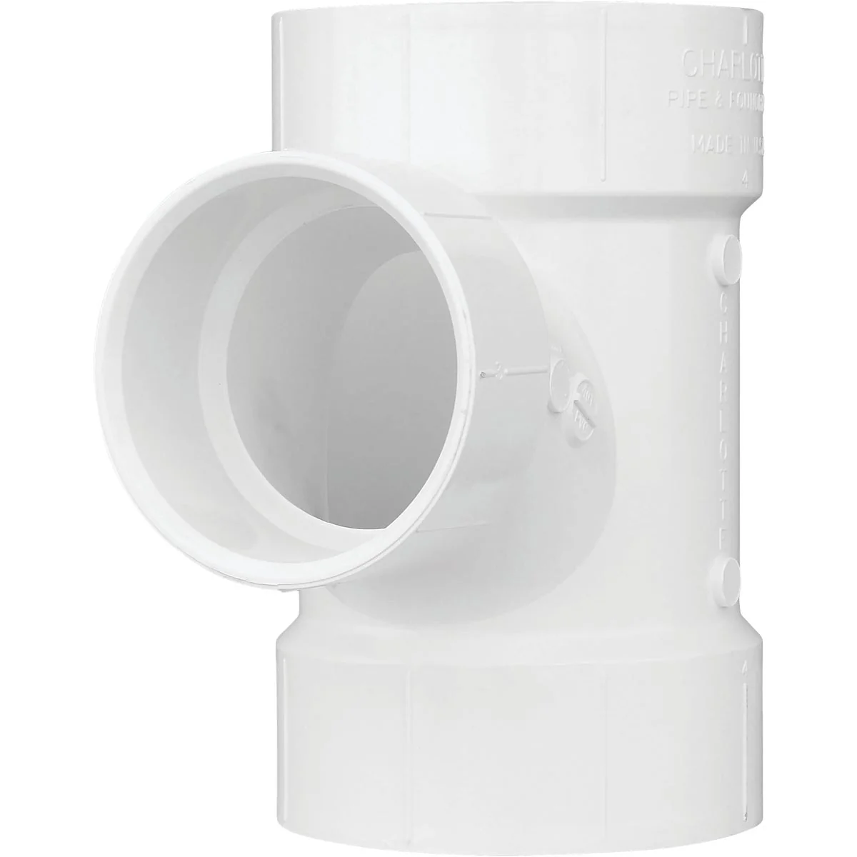 Practical Charlotte Pipe 3 In. Sch 30 x 2 In. Sch 40 Reducing Sanitary PVC Tee Excellent