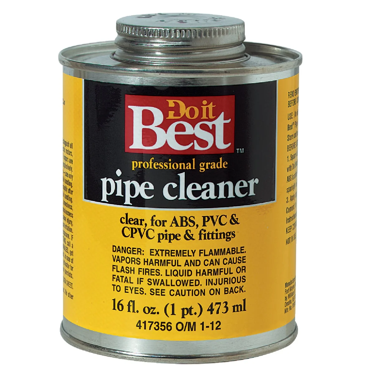 Easy-to-Use Do it 16 Oz. All-Purpose Pipe Clear PVC Cleaner Original Design