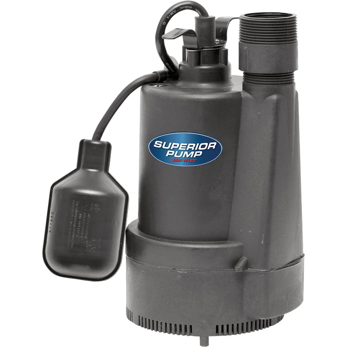 Fine Superior Pump 1 3 HP Thermoplastic Submersible Sump Pump with Tethered Float Switch Outstanding