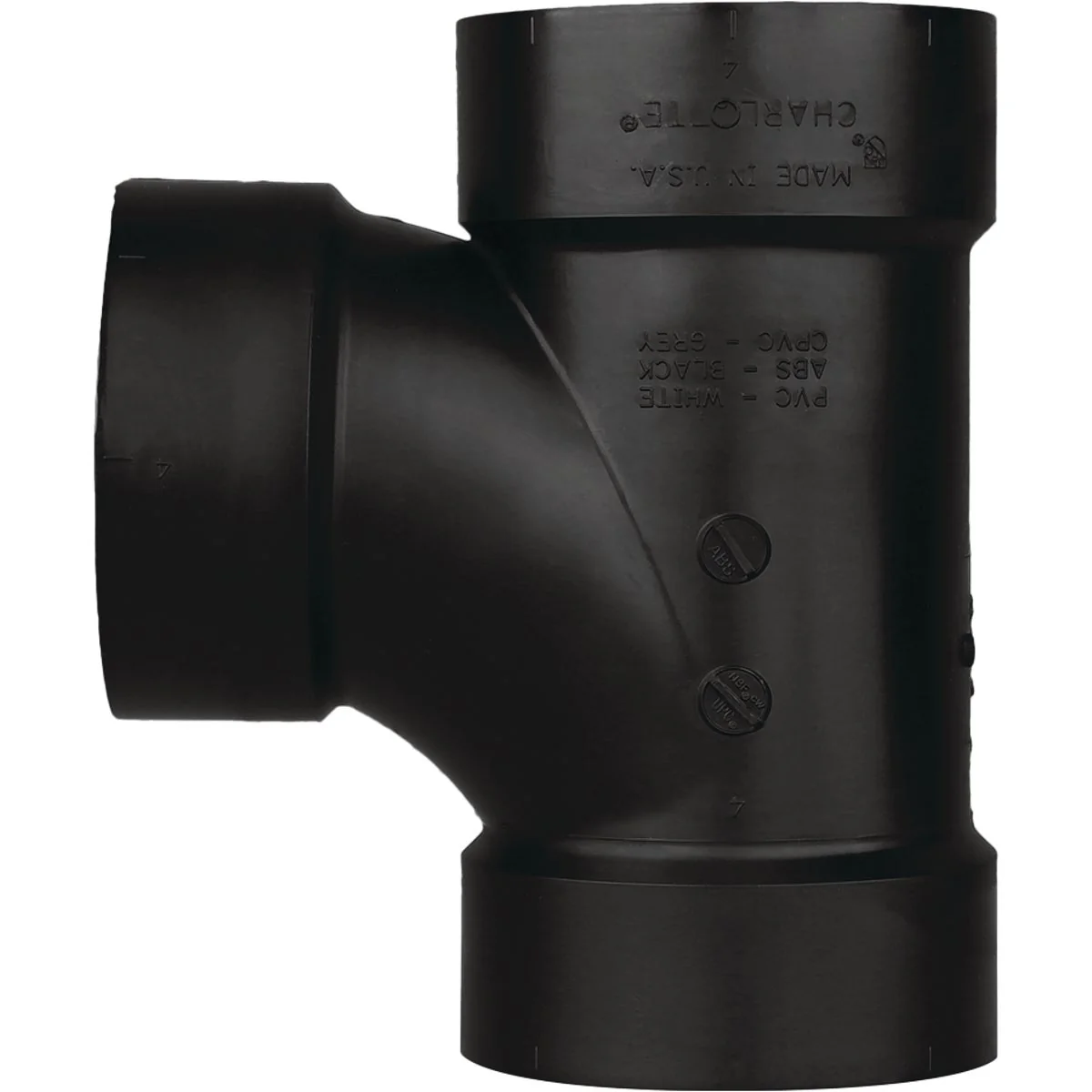 Consistent Charlotte Pipe 4 In. Hub x Hub x Hub Sanitary ABS Waste Vent Tee Green