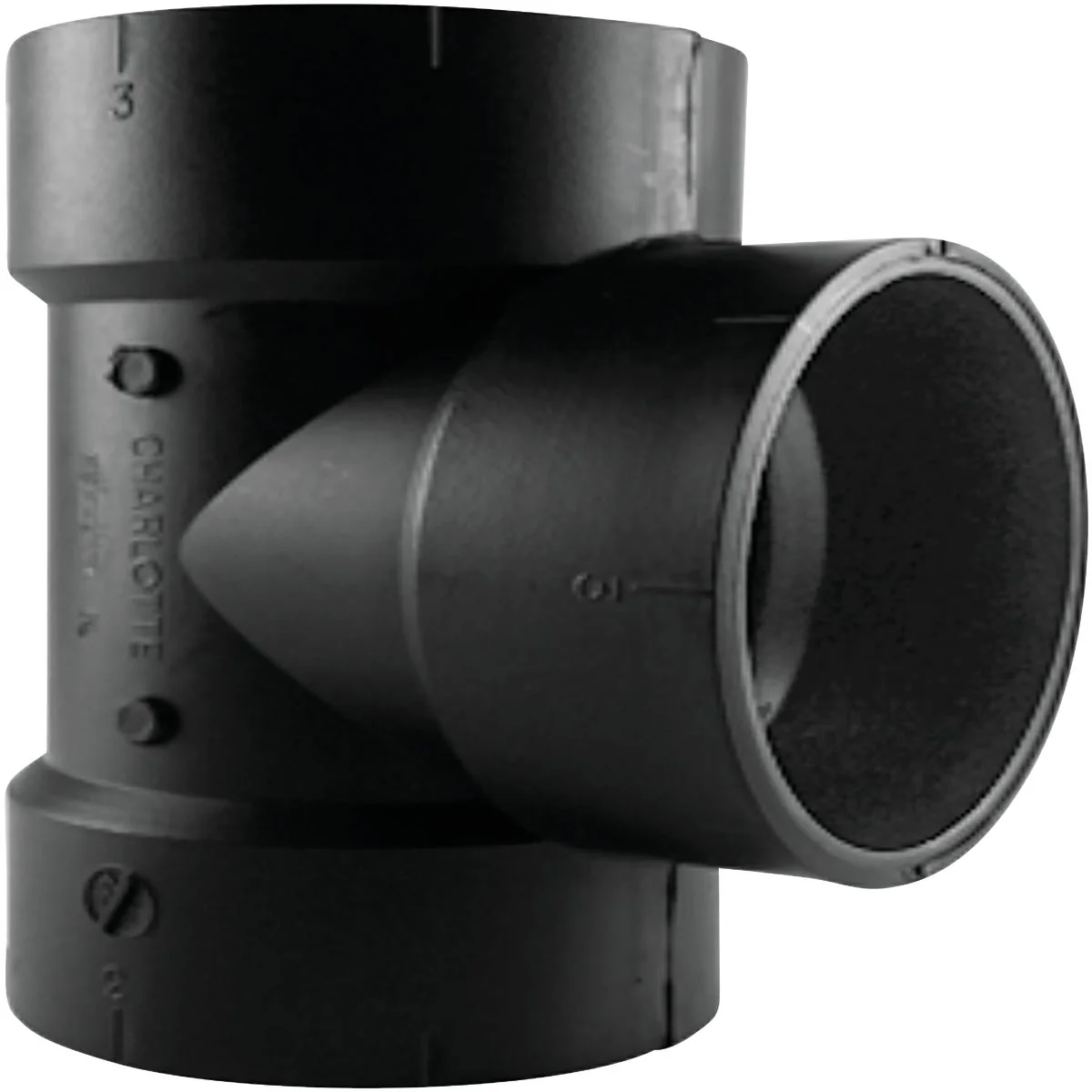Expertly Made Charlotte Pipe 1-1 2 In. Hub x Hub x Hub ABS Waste Vent Tee Exclusive