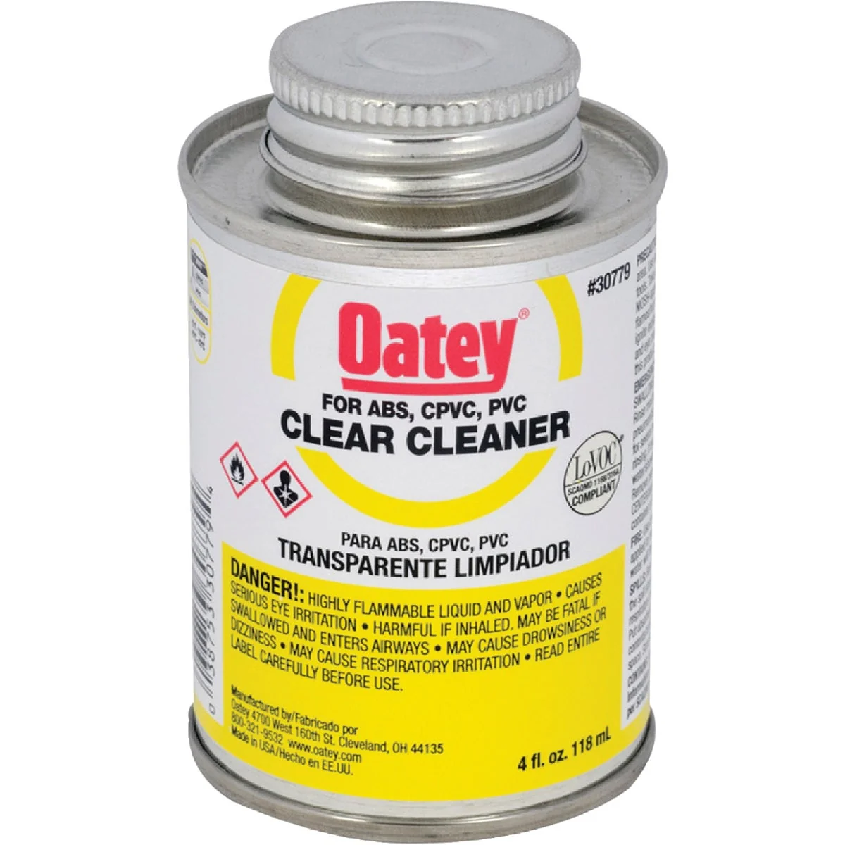 Recyclable Oatey 4 Oz. All-Purpose Clear PVC Cleaner Efficient